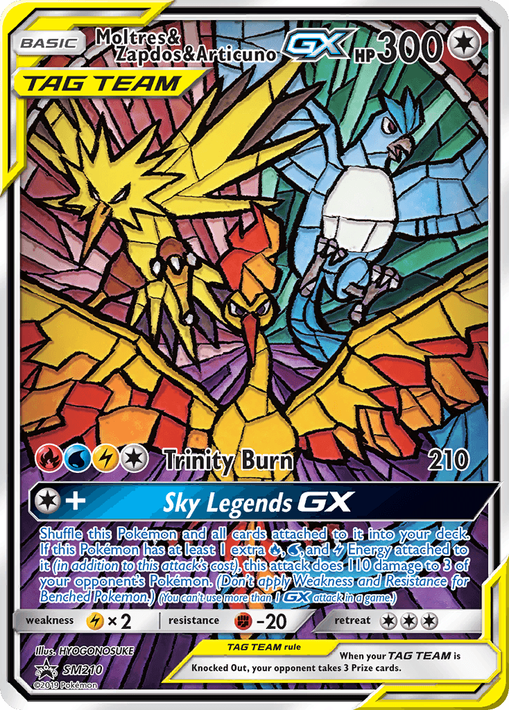 Carta Pokémon Moltres & Zapdos & Articuno-GX