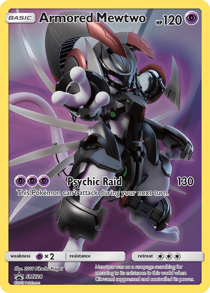 Carta Pokémon Armored Mewtwo SM228 de SM Black Star Promos