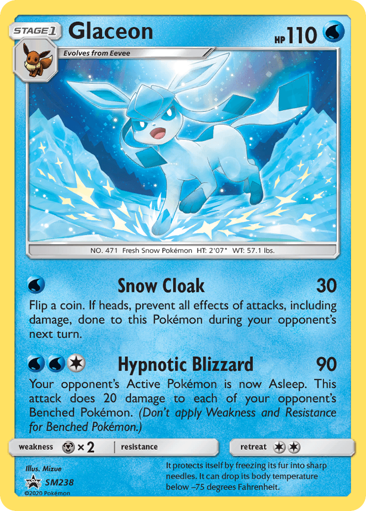 Carta Pokémon Glaceon SM238 de SM Black Star Promos
