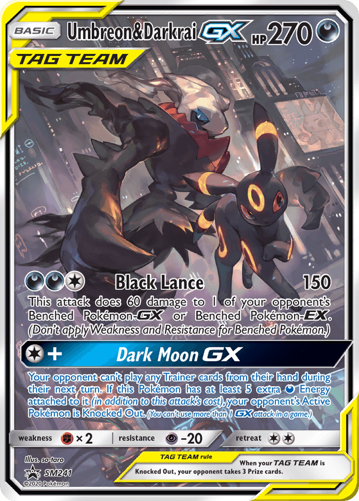 Carta Pokémon Umbreon & Darkrai-GX SM241