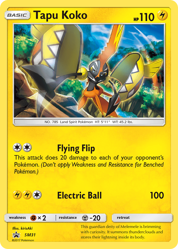 Carta Pokémon Tapu Koko SM31 de SM Black Star Promos