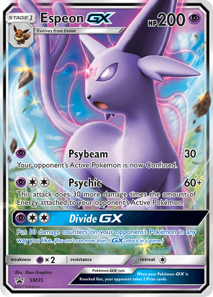 Carta Pokémon Espeon-GX SM35 de SM Black Star Promos