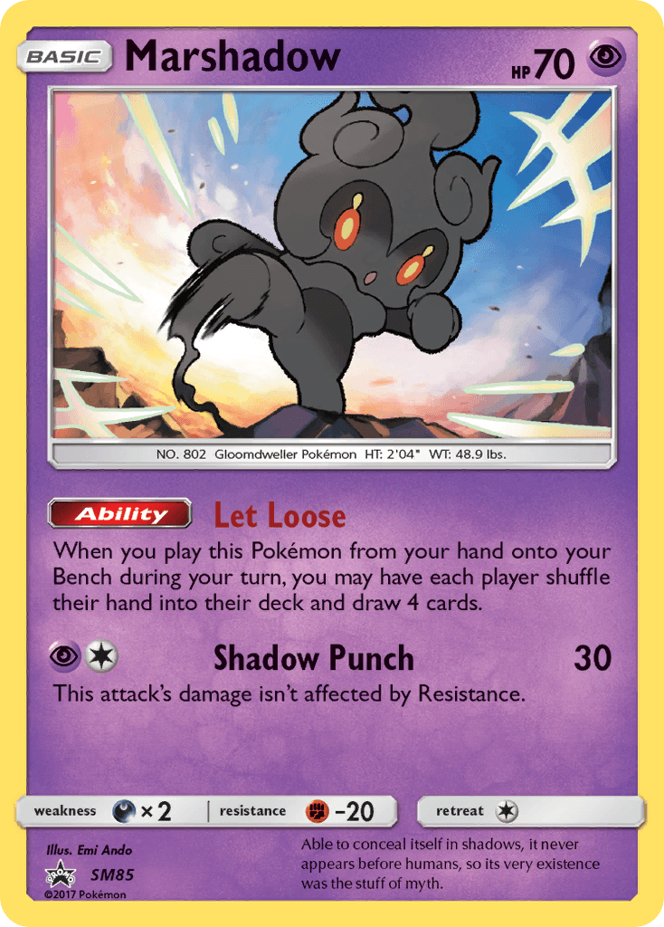 Carta Pokémon Marshadow SM85 de SM Black Star Promos