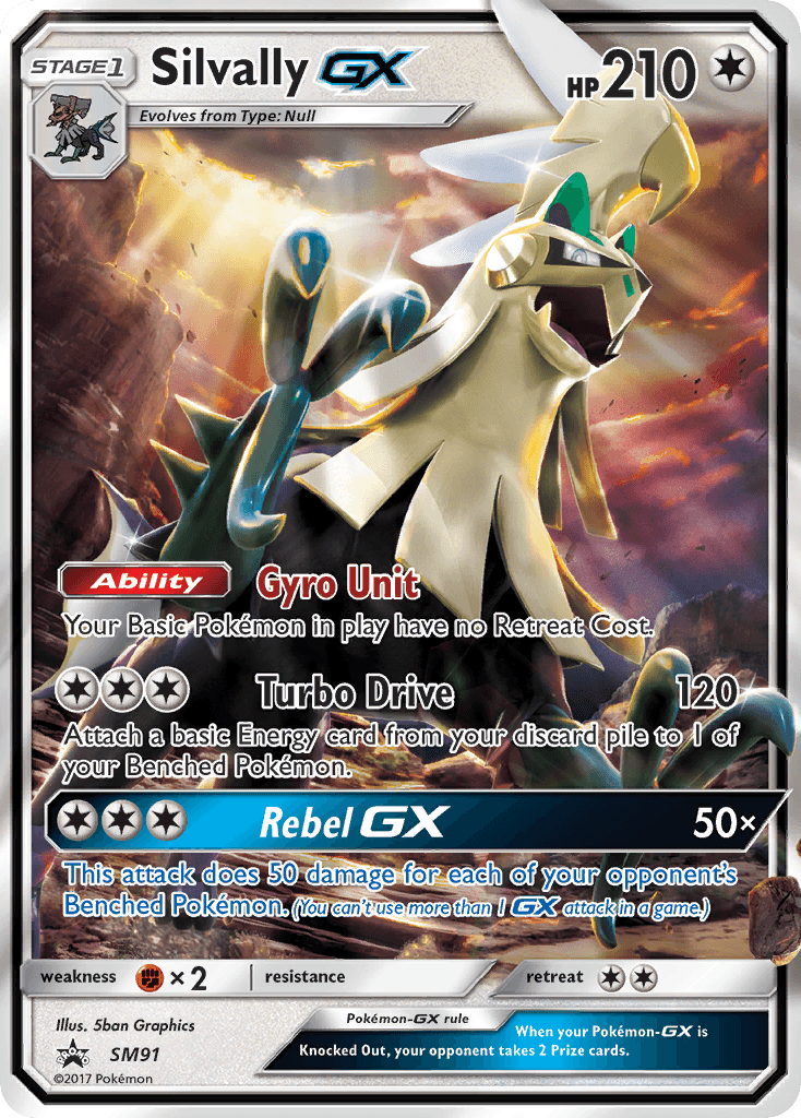 Carta Pokémon Silvally-GX SM91 de SM Black Star Promos