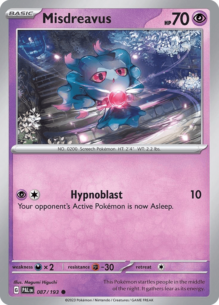 Carta Pokémon Misdreavus