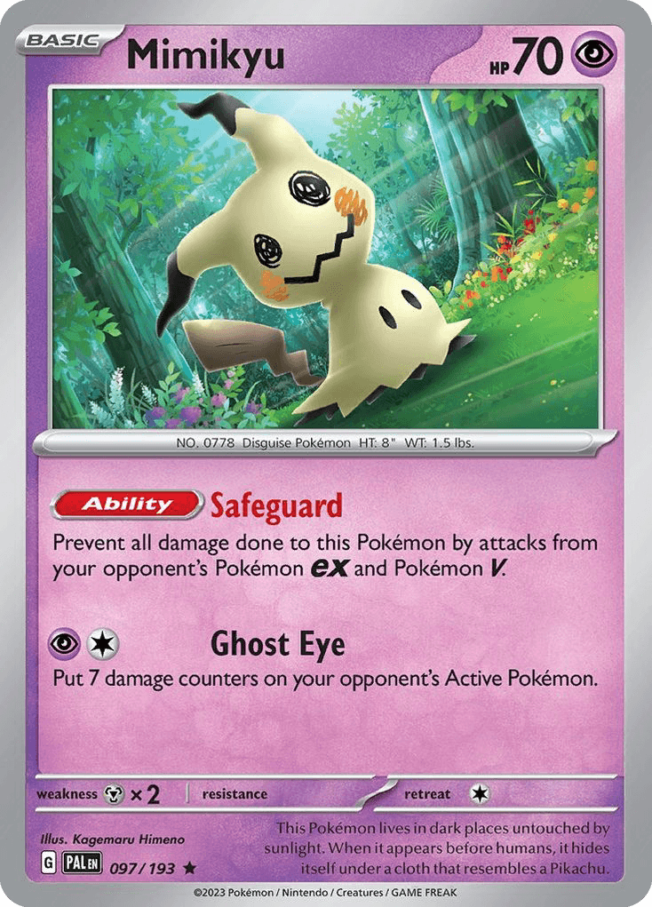 Carta Pokémon Mimikyu 97 de Paldea Evolved