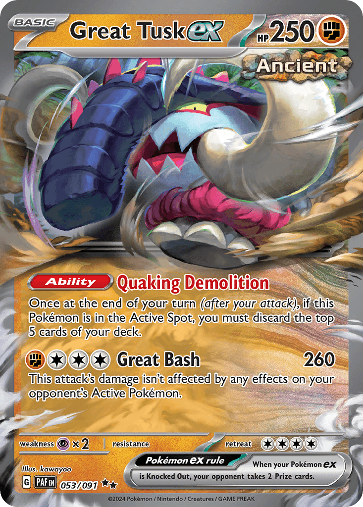Carta Pokémon Great Tusk ex 53