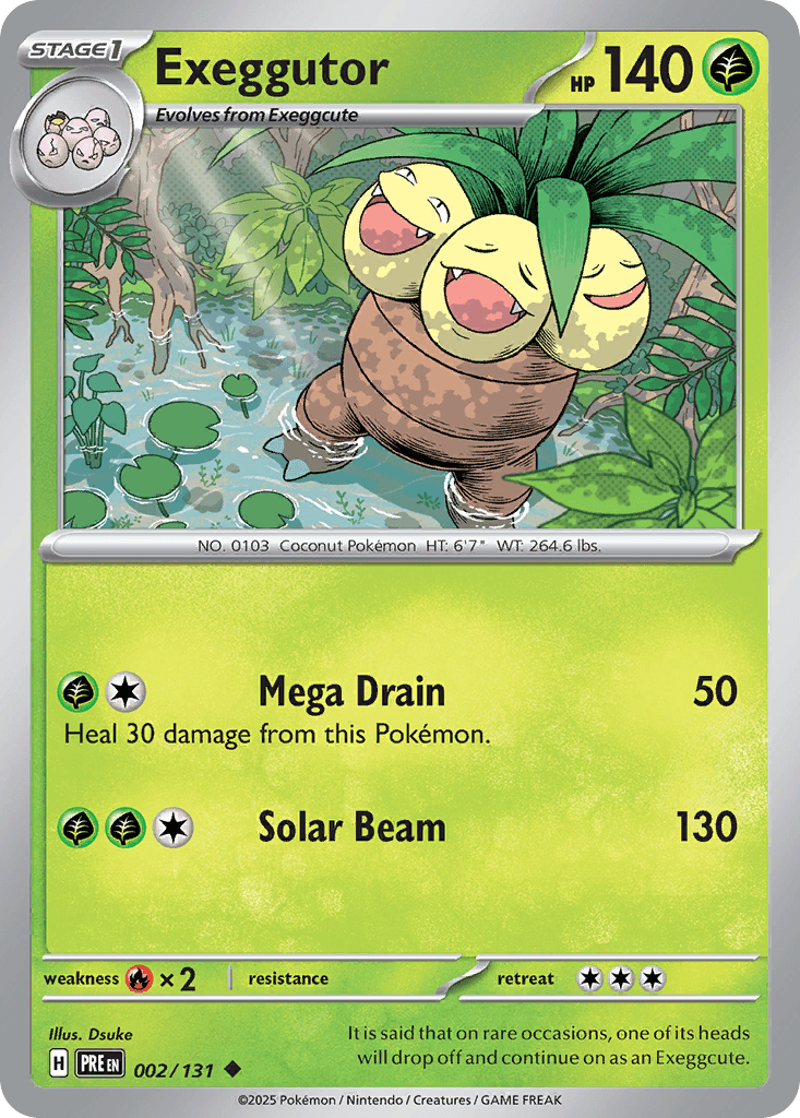 Carta Pokémon Exeggutor 2 de Prismatic Evolutions