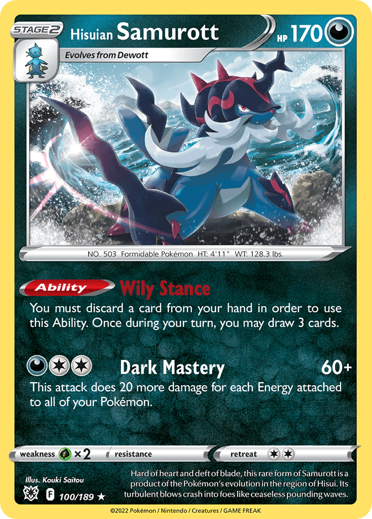 Carta Pokémon Hisuian Samurott 100