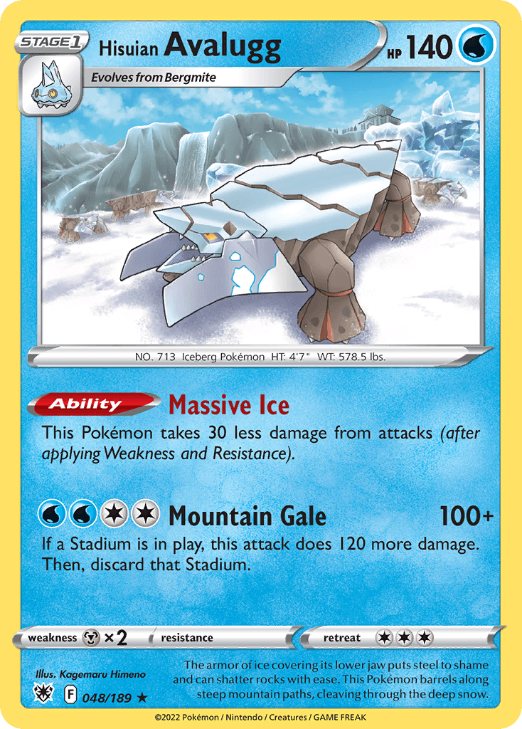 Carta Pokémon Hisuian Avalugg 48