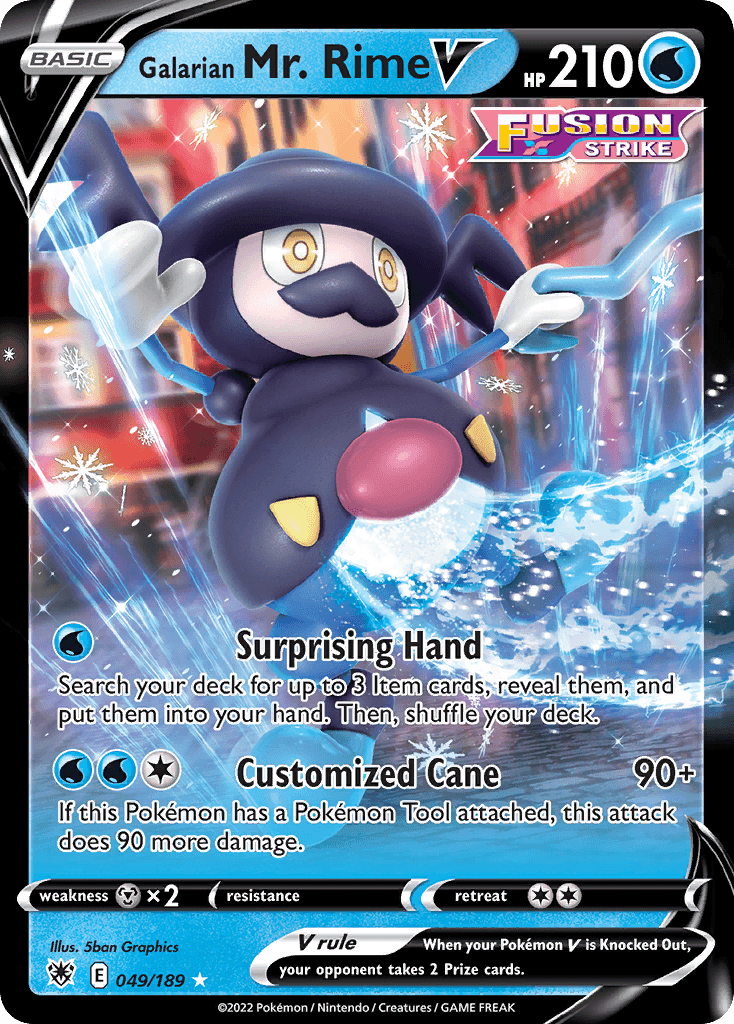 Carta Pokémon Galarian Mr. Rime V 49