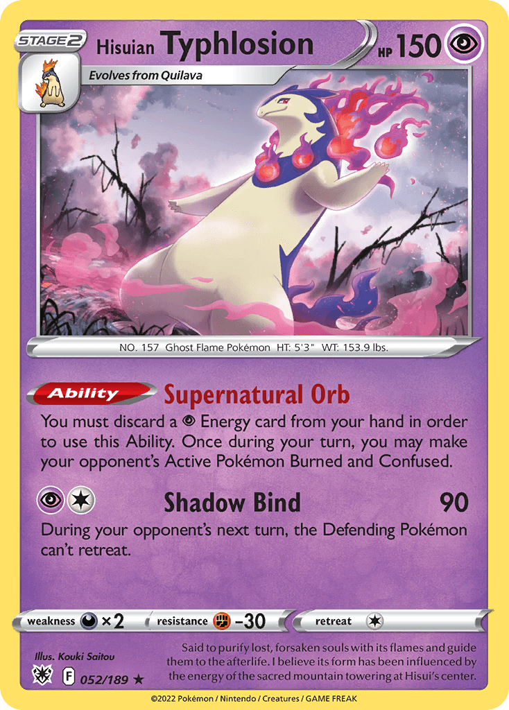 Carta Pokémon Hisuian Typhlosion 52
