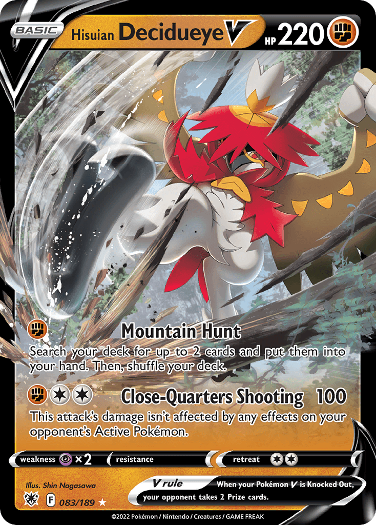 Carta Pokémon Hisuian Decidueye V 83