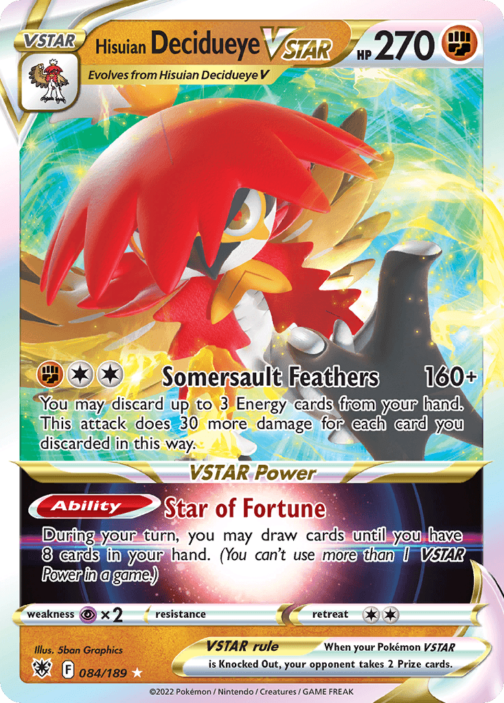 Carta Pokémon Hisuian Decidueye VSTAR 84