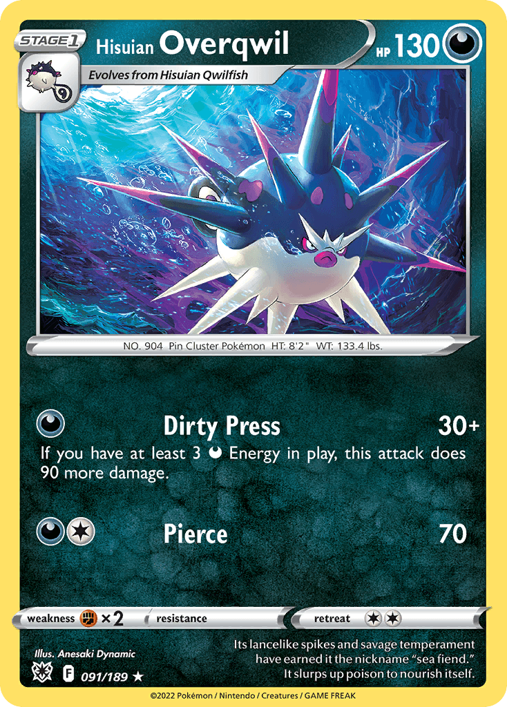 Carta Pokémon Hisuian Overqwil 91