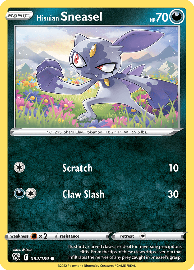 Carta Pokémon Hisuian Sneasel 92