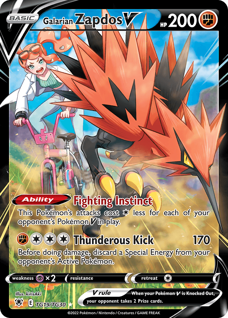 Carta Pokémon Galarian Zapdos V TG19