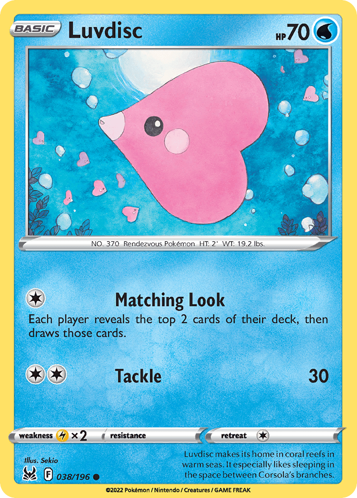 Carta Pokémon Luvdisc 38