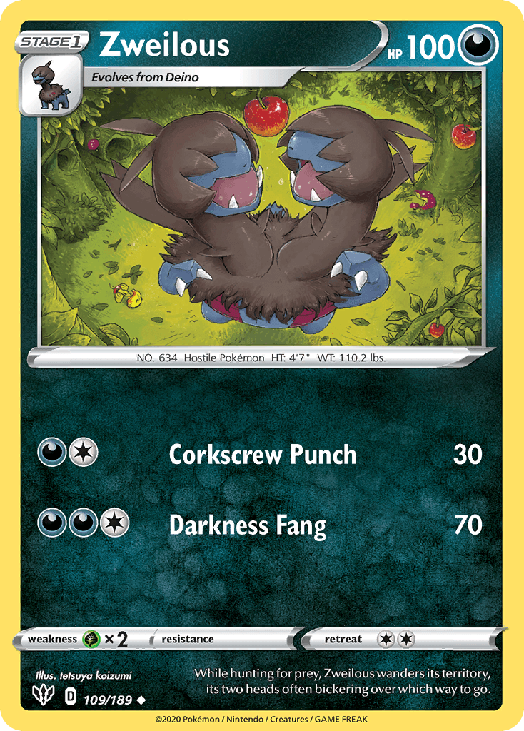 Carta Pokémon Zweilous 109