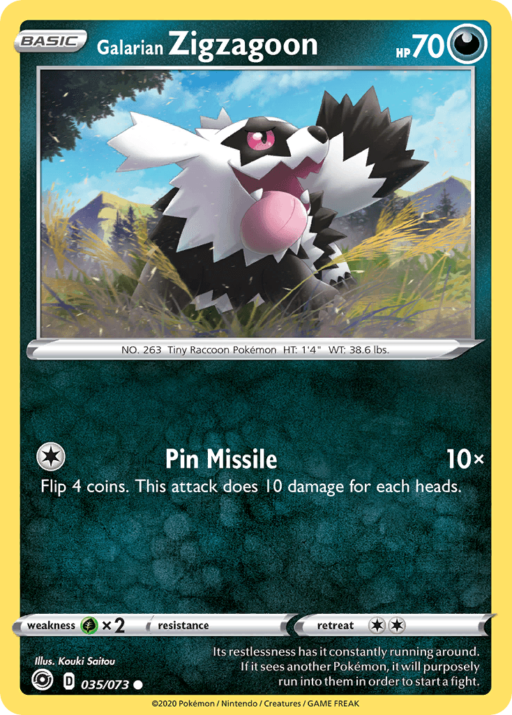 Carta Pokémon Galarian Zigzagoon 35