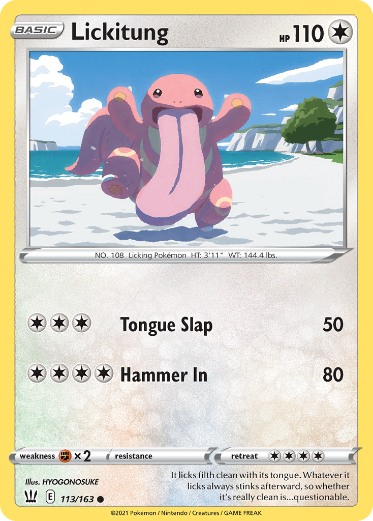 Carta Pokémon Lickitung 113 de Battle Styles