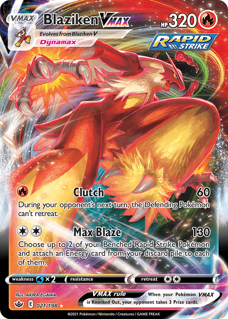 Carta Pokémon Blaziken VMAX 21 de Chilling Reign