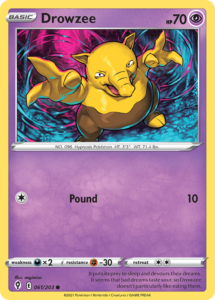 Carta Pokémon Drowzee 61 de Evolving Skies