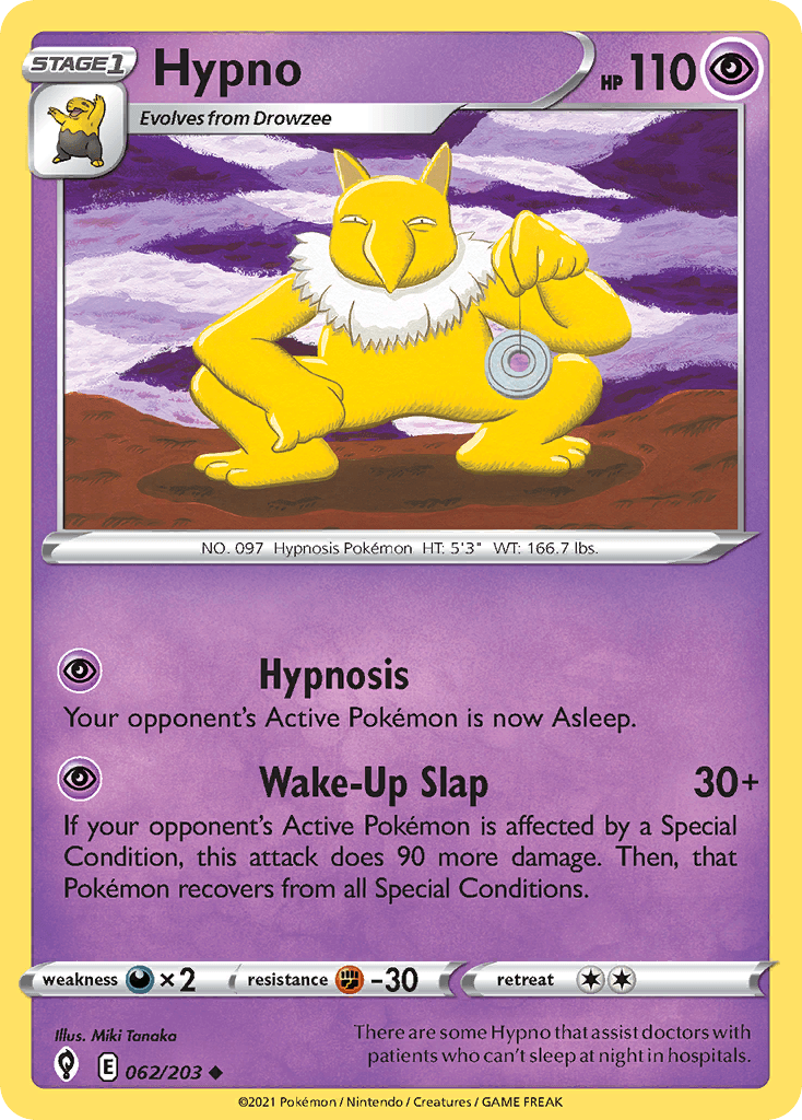 Carta Pokémon Hypno 62 de Evolving Skies