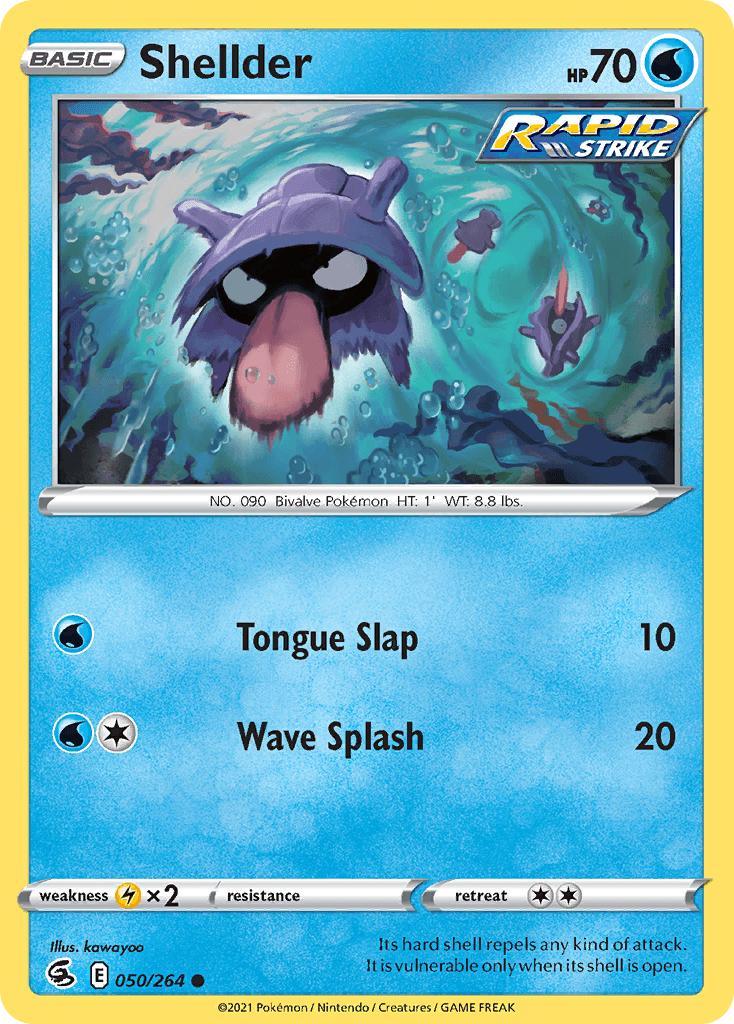 Carta Pokémon Shellder 50 de Fusion Strike