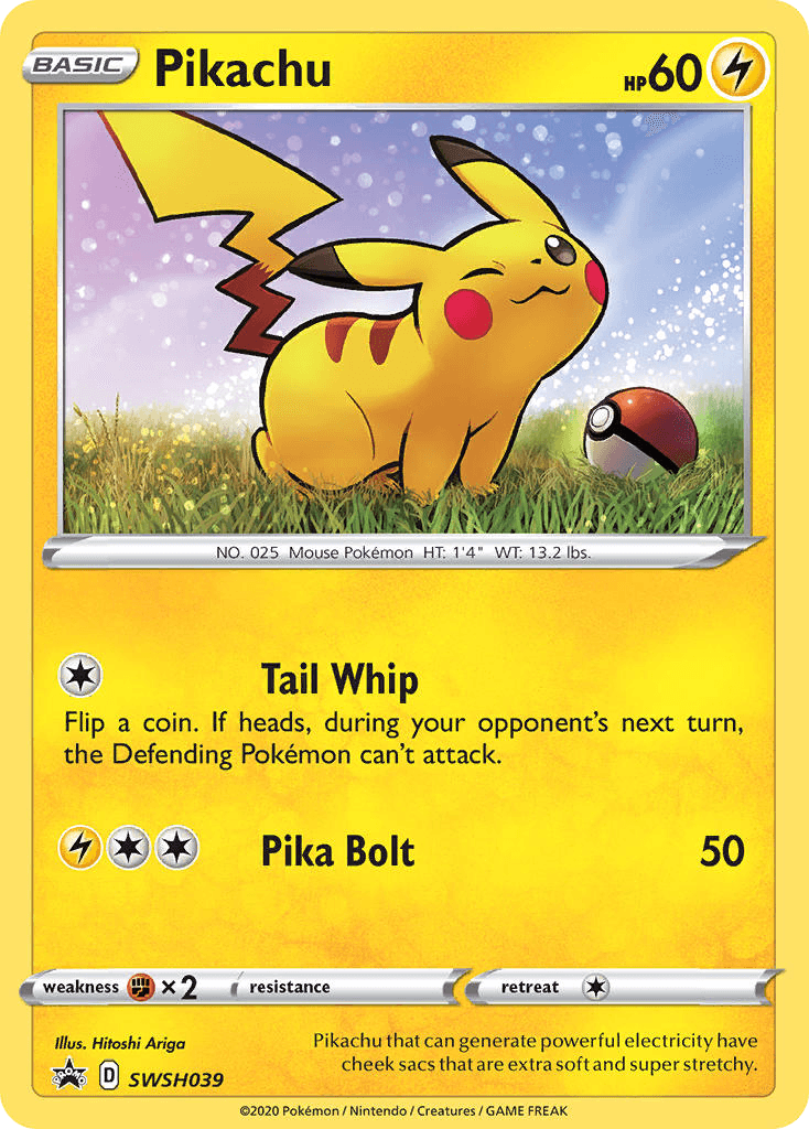 Carta Pokémon Pikachu SWSH039 de SWSH Black Star Promos