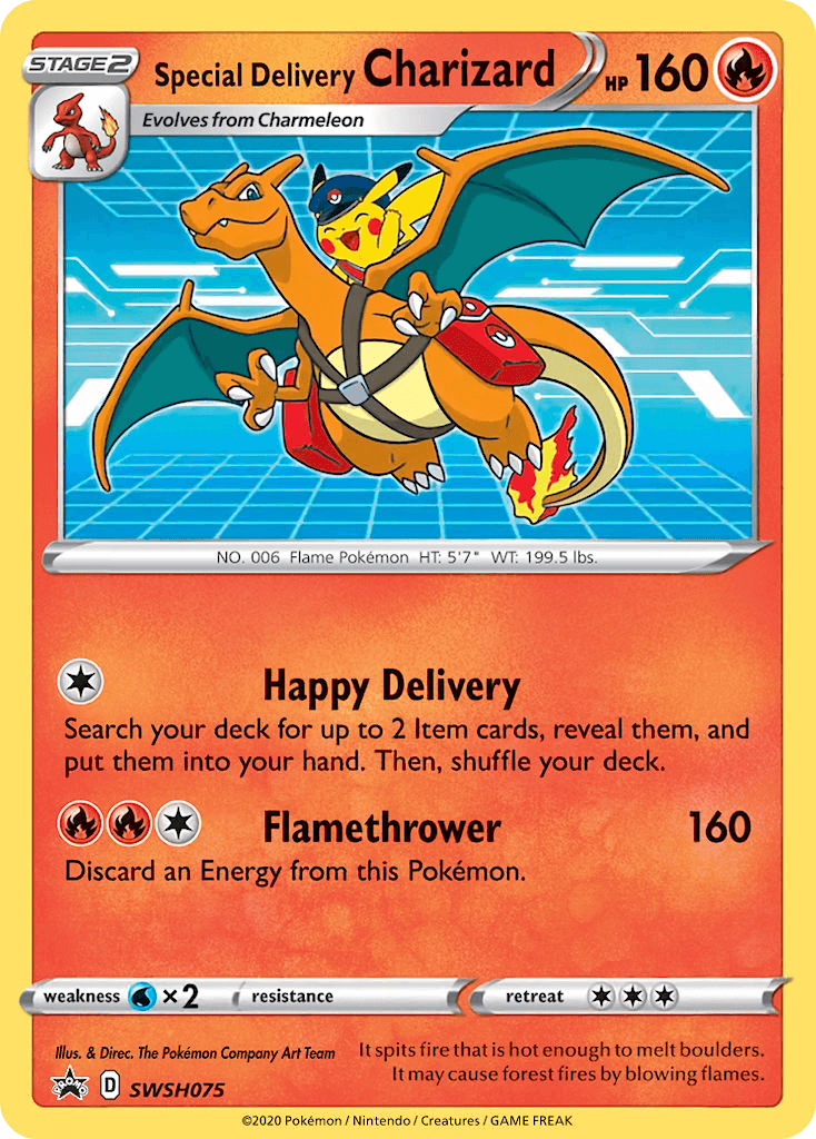 Carta Pokémon Special Delivery Charizard SWSH075 de SWSH Black Star Promos