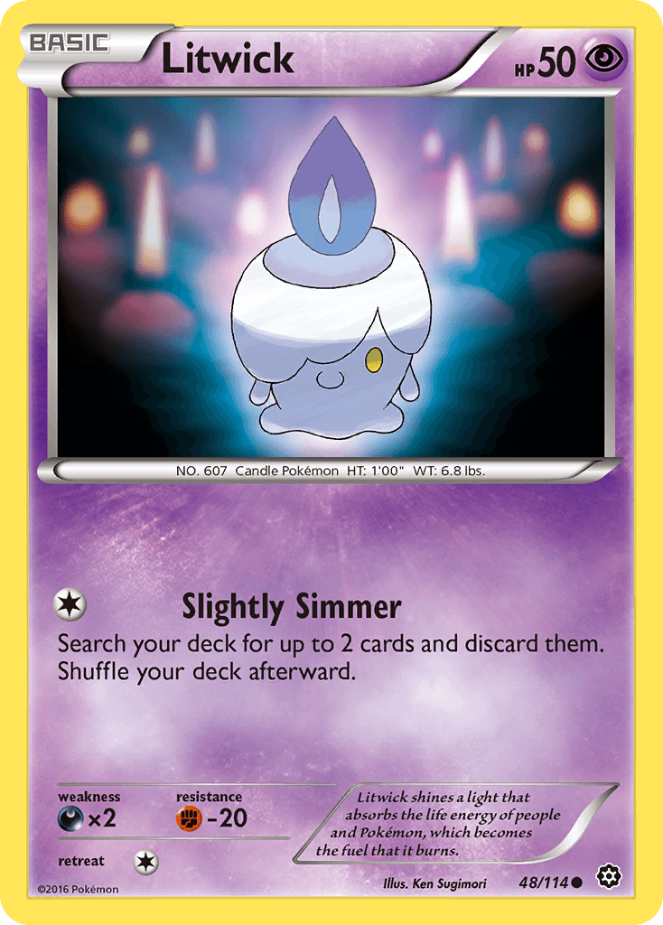 Carta Pokémon Litwick 48 de Steam Siege