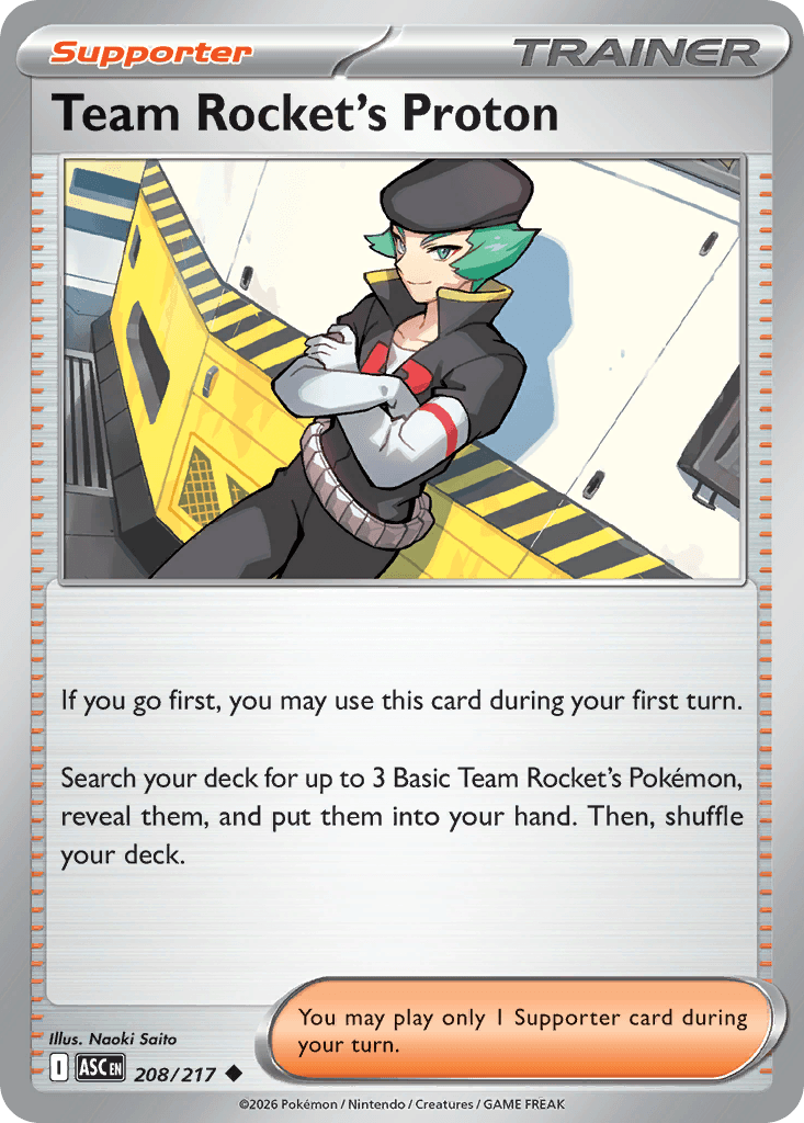Carta Pokémon Team Rocket's Proton 208 de Ascended Heroes
