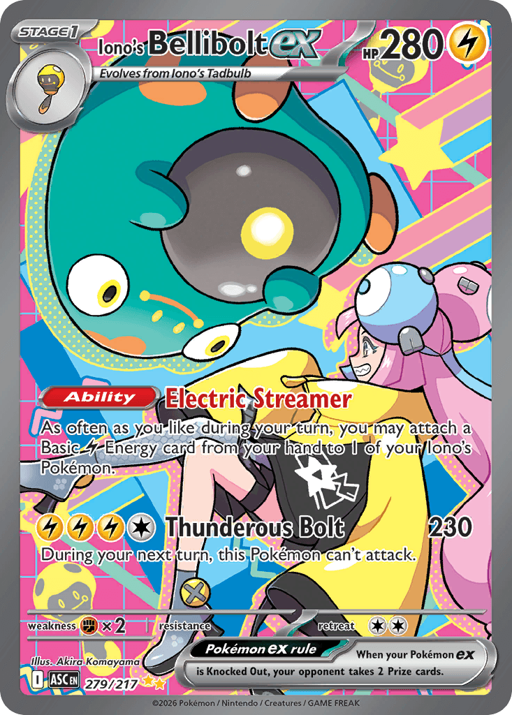 Carta Pokémon Iono's Bellibolt ex 279