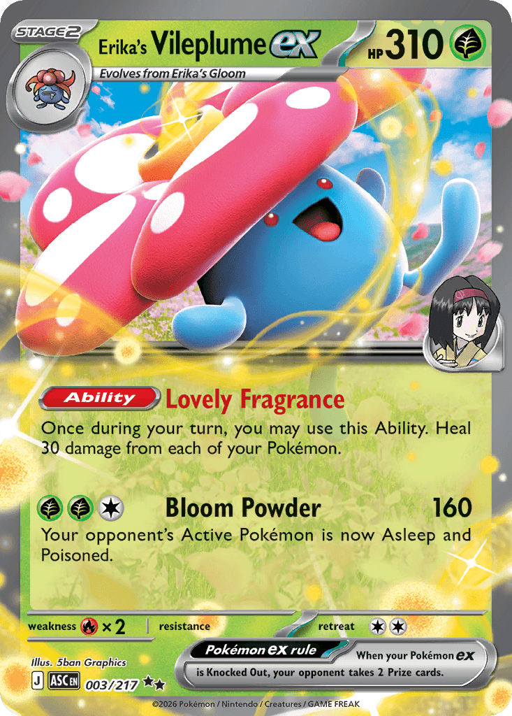 Carta Pokémon Erika's Vileplume ex 3