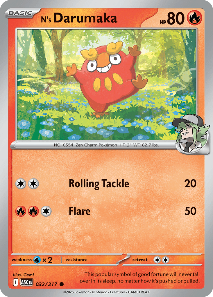 Carta Pokémon N's Darumaka 32