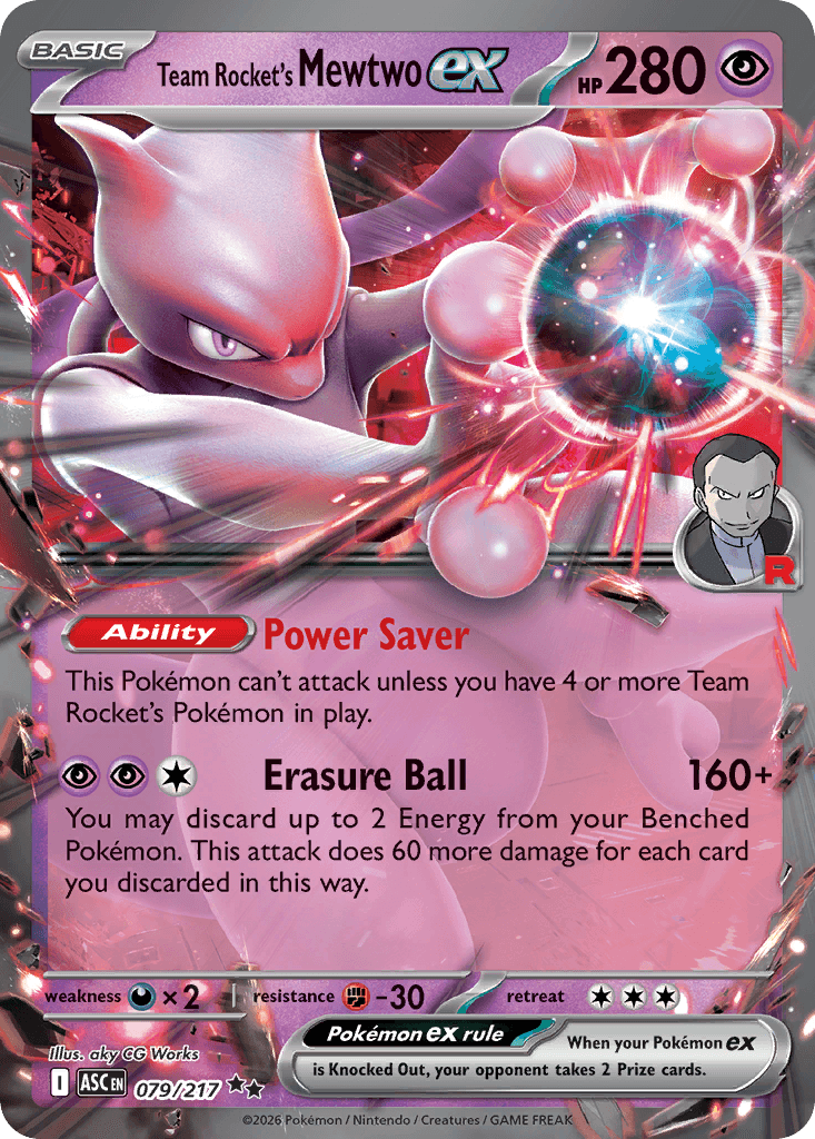 Carta Pokémon Team Rocket's Mewtwo ex