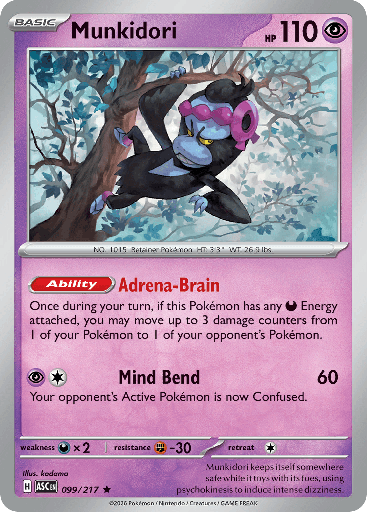 Carta Pokémon Munkidori 99