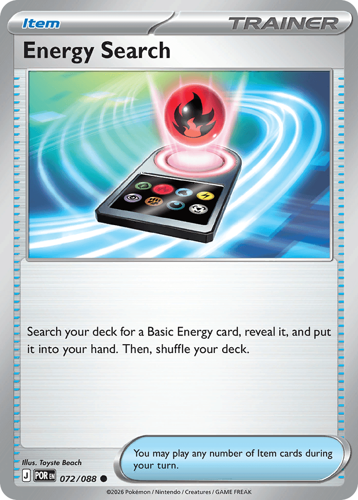 Carta Pokémon Energy Search 72