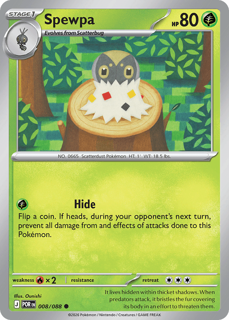 Carta Pokémon Spewpa 8