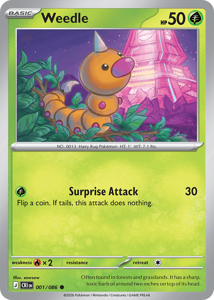 Carta Pokémon Weedle 1