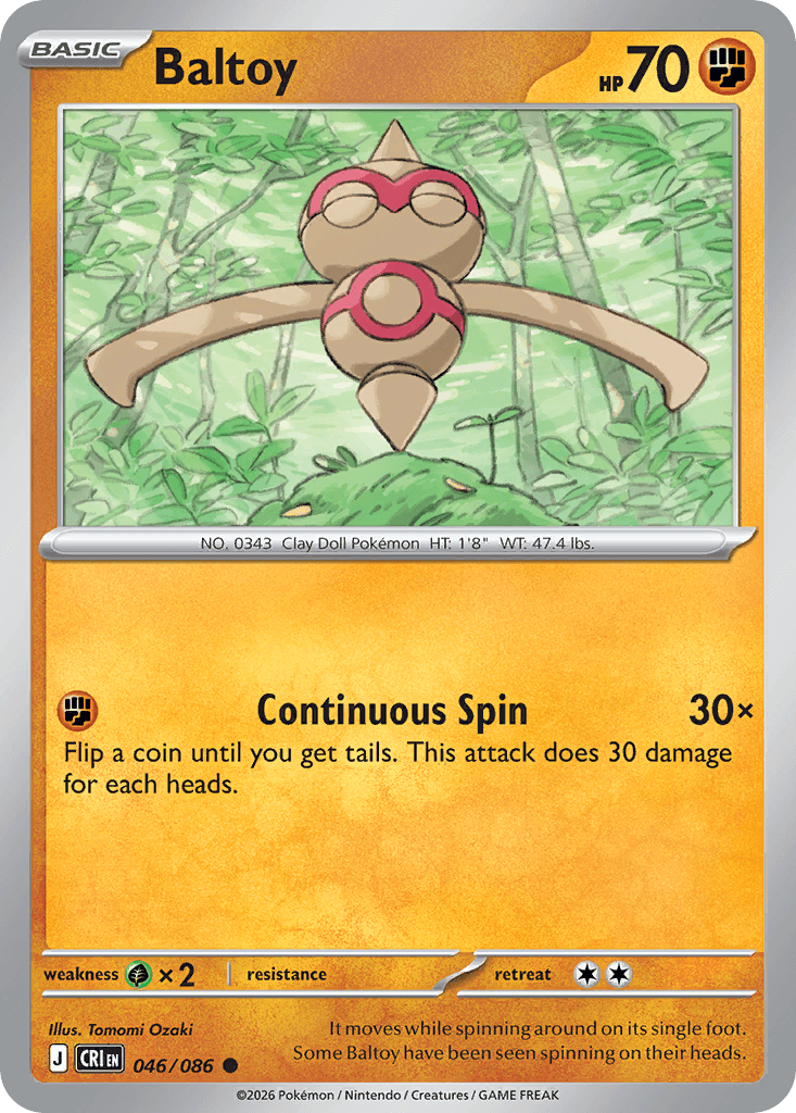 Carta Pokémon Baltoy 46