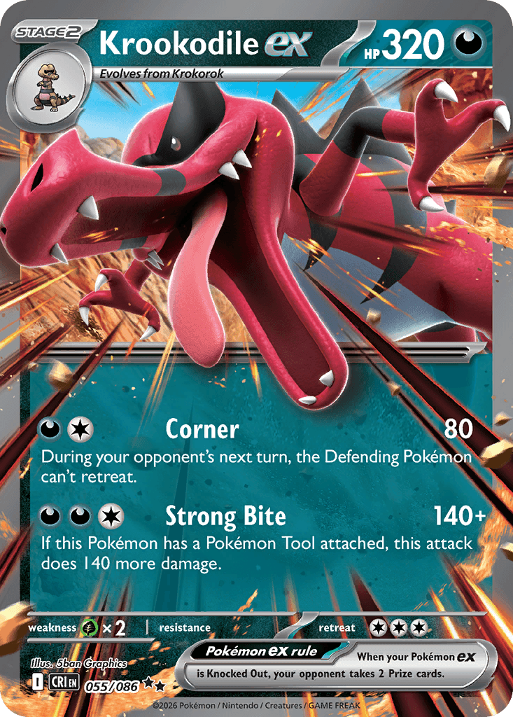 Carta Pokémon Krookodile ex 55