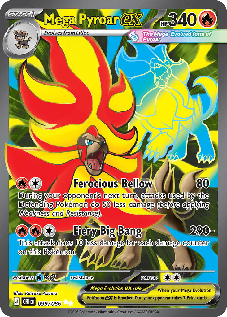 Carta Pokémon Mega Pyroar ex 99 de Chaos Rising