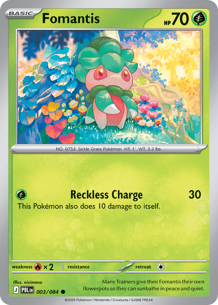Carta Pokémon Fomantis 3