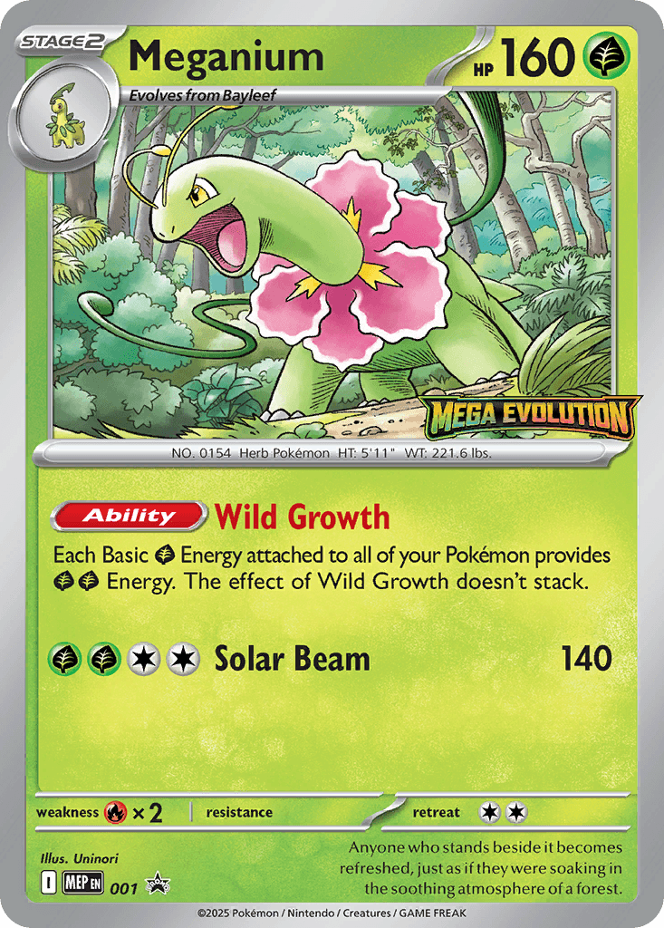 Carta Pokémon Meganium 001