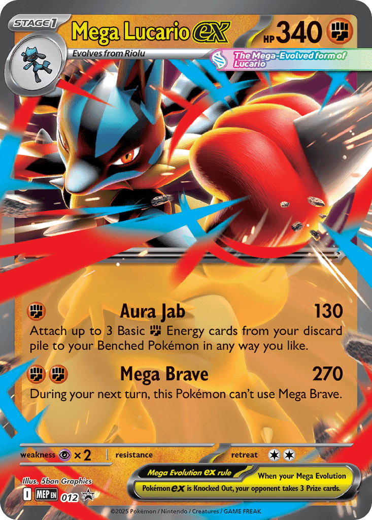 Carta Pokémon Mega Lucario ex 012