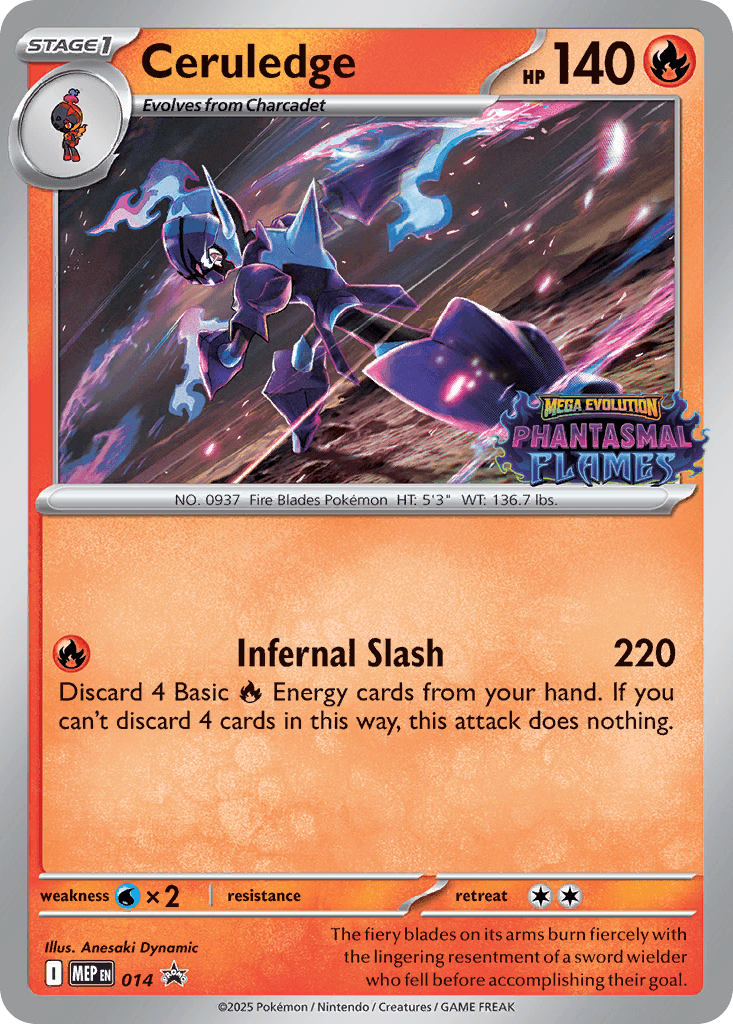 Carta Pokémon Ceruledge 014 de mep