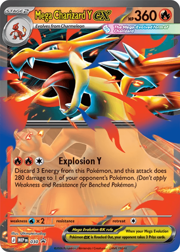 Carta Pokémon Mega Charizard Y ex 030 de mep
