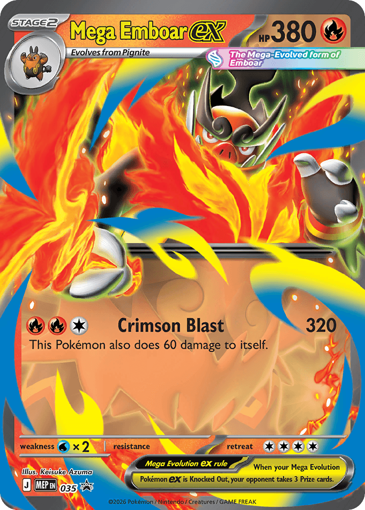 Carta Pokémon Mega Emboar ex 035